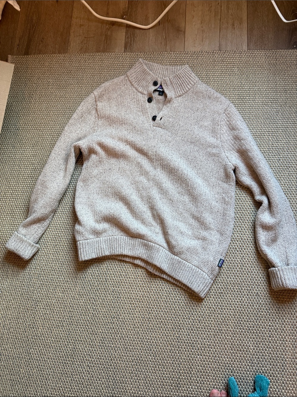 Patagonia Men's Cream Zip-Neck Knit Sweater